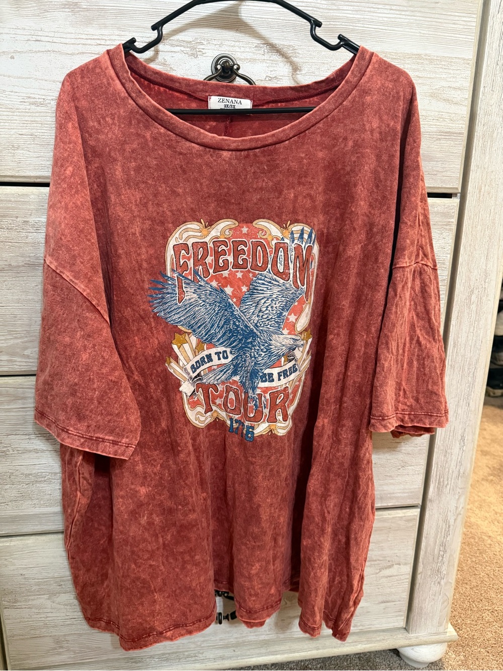 Zenana Outfitters women’s Red Graphic Freedom Eagle Tee